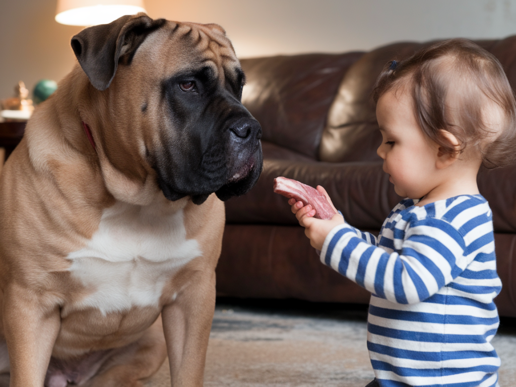 How to stop mealtime resource guarding between bullmastiffs and children without confrontation or punishment
